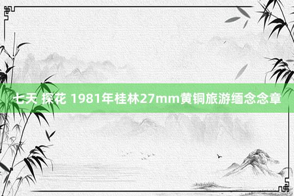 七天 探花 1981年桂林27mm黄铜旅游缅念念章