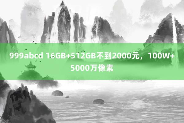 999abcd 16GB+512GB不到2000元，100W+5000万像素