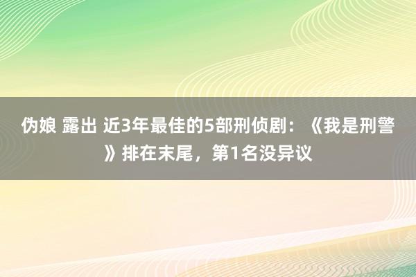 伪娘 露出 近3年最佳的5部刑侦剧：《我是刑警》排在末尾，第1名没异议