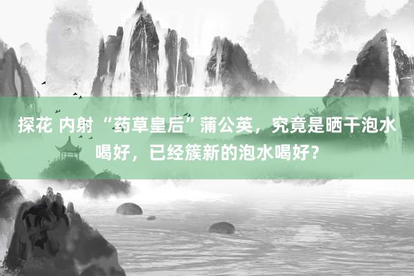 探花 内射 “药草皇后”蒲公英，究竟是晒干泡水喝好，已经簇新的泡水喝好？