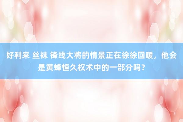 好利来 丝袜 锋线大将的情景正在徐徐回暖，他会是黄蜂恒久权术中的一部分吗？