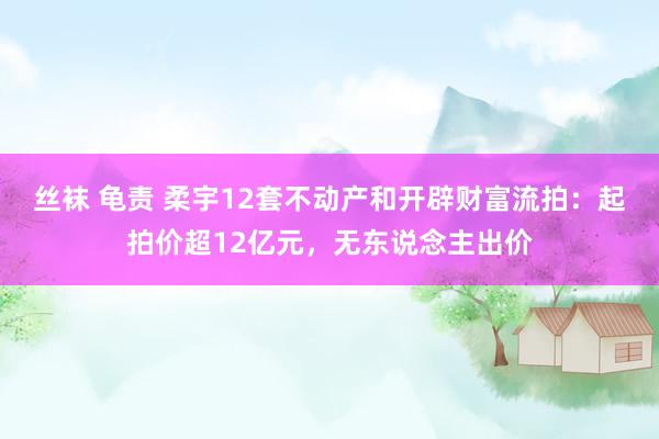 丝袜 龟责 柔宇12套不动产和开辟财富流拍：起拍价超12亿元，无东说念主出价