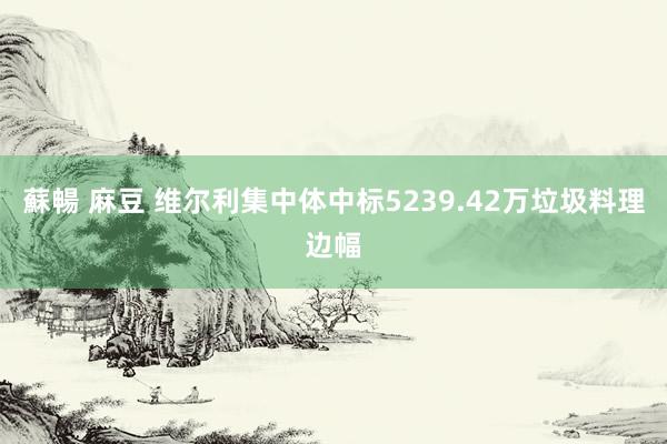 蘇暢 麻豆 维尔利集中体中标5239.42万垃圾料理边幅