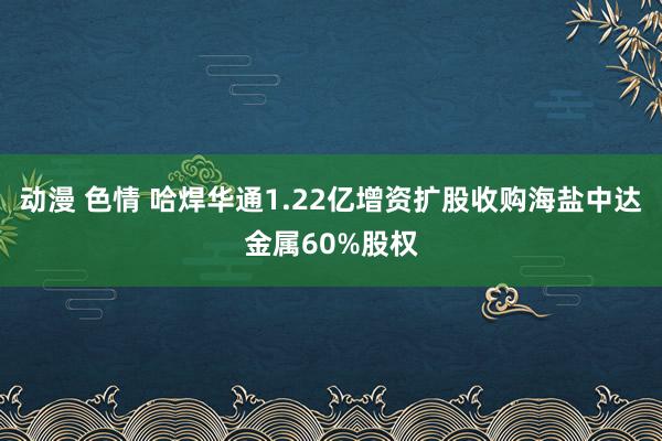 动漫 色情 哈焊华通1.22亿增资扩股收购海盐中达金属60%股权