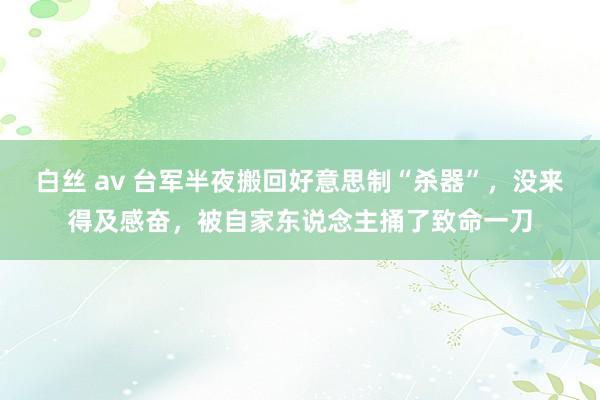 白丝 av 台军半夜搬回好意思制“杀器”，没来得及感奋，被自家东说念主捅了致命一刀