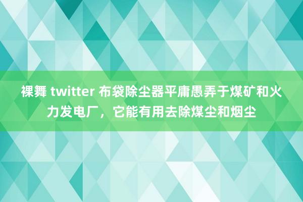 裸舞 twitter 布袋除尘器平庸愚弄于煤矿和火力发电厂，它能有用去除煤尘和烟尘