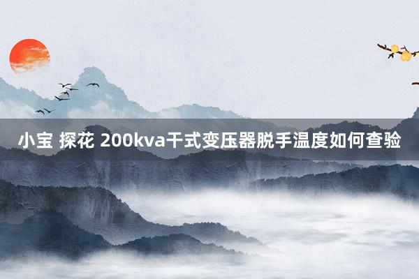 小宝 探花 200kva干式变压器脱手温度如何查验
