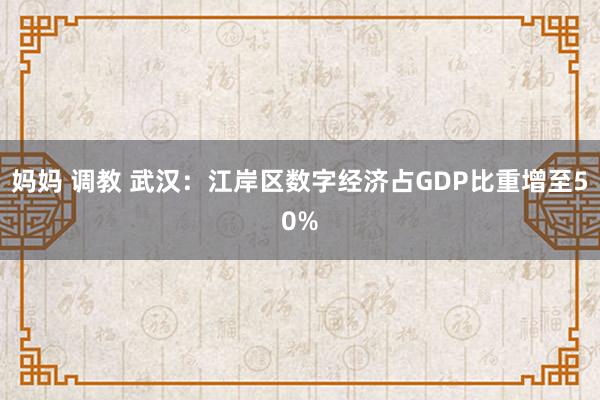 妈妈 调教 武汉：江岸区数字经济占GDP比重增至50%