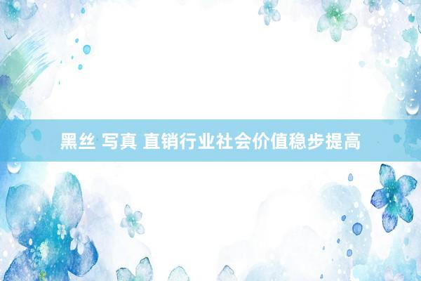 黑丝 写真 直销行业社会价值稳步提高