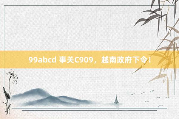 99abcd 事关C909，越南政府下令！