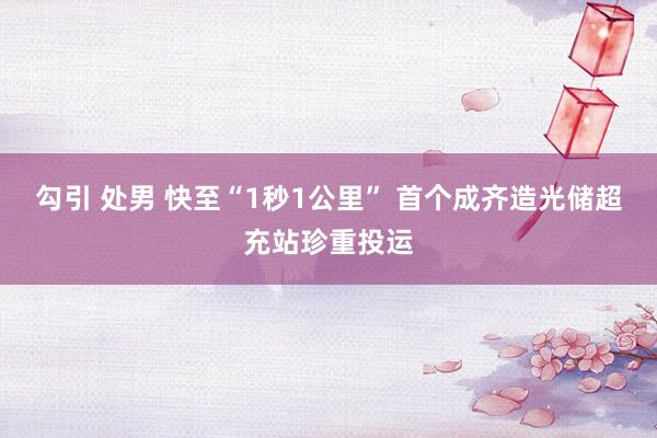 勾引 处男 快至“1秒1公里” 首个成齐造光储超充站珍重投运
