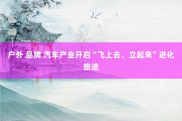 户外 品牌 汽车产业开启“飞上去、立起来”进化旅途