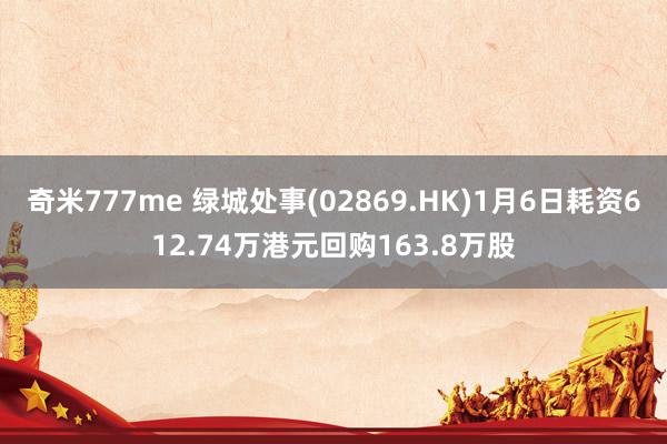 奇米777me 绿城处事(02869.HK)1月6日耗资612.74万港元回购163.8万股