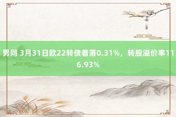 男同 3月31日欧22转债着落0.31%，转股溢价率116.93%