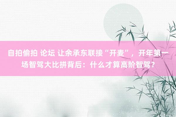 自拍偷拍 论坛 让余承东联接“开麦”，开年第一场智驾大比拼背后：什么才算高阶智驾？