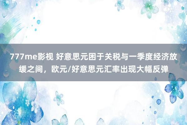 777me影视 好意思元困于关税与一季度经济放缓之间，欧元/好意思元汇率出现大幅反弹