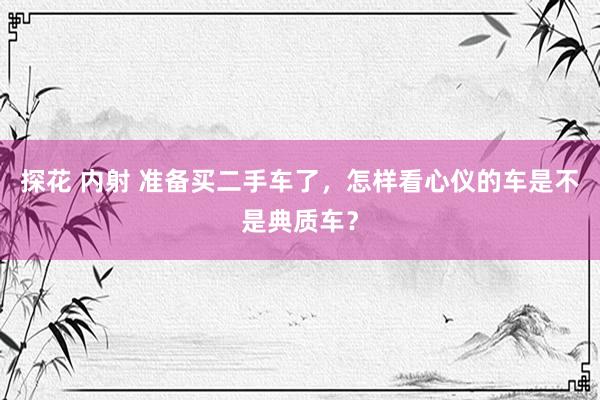 探花 内射 准备买二手车了，怎样看心仪的车是不是典质车？