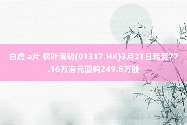 白虎 a片 枫叶阐明(01317.HK)3月21日耗资77.16万港元回购249.8万股