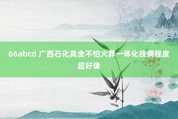 66abcd 广西石化真金不怕火葬一体化技俩程度超好像
