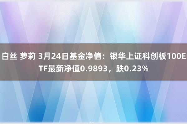 白丝 萝莉 3月24日基金净值：银华上证科创板100ETF最新净值0.9893，跌0.23%