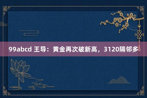 99abcd 王导：黄金再次破新高，3120隔邻多