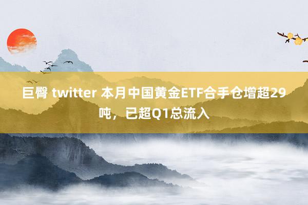 巨臀 twitter 本月中国黄金ETF合手仓增超29吨，已超Q1总流入