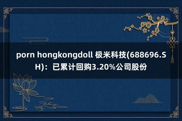 porn hongkongdoll 极米科技(688696.SH)：已累计回购3.20%公司股份