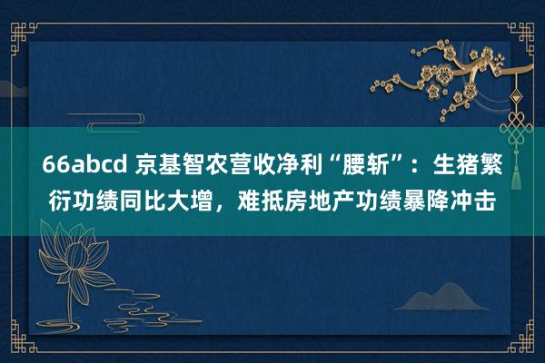 66abcd 京基智农营收净利“腰斩”：生猪繁衍功绩同比大增，难抵房地产功绩暴降冲击