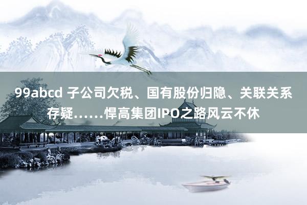 99abcd 子公司欠税、国有股份归隐、关联关系存疑……悍高集团IPO之路风云不休