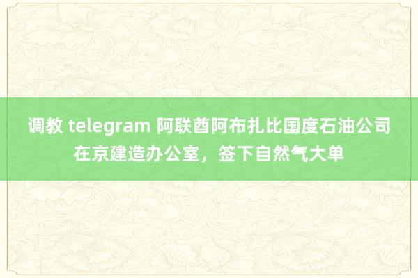 调教 telegram 阿联酋阿布扎比国度石油公司在京建造办公室，签下自然气大单