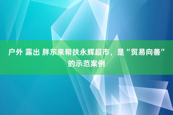 户外 露出 胖东来帮扶永辉超市，是“贸易向善”的示范案例