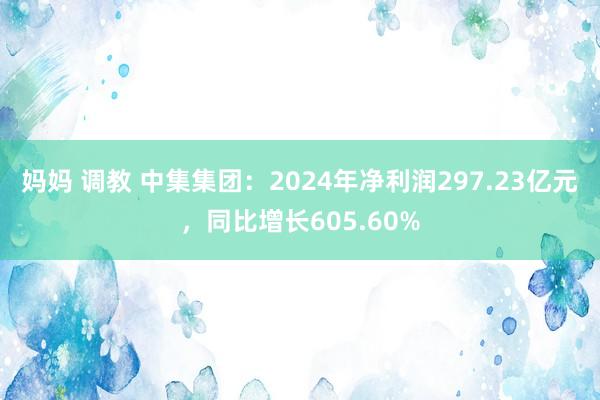 妈妈 调教 中集集团：2024年净利润297.23亿元，同比增长605.60%