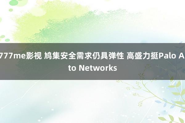 777me影视 鸠集安全需求仍具弹性 高盛力挺Palo Alto Networks